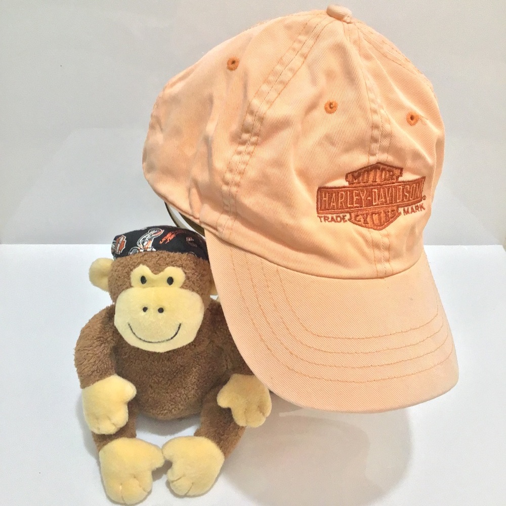 Harley-Davidson Adjustable Hat and Mascot Monkey